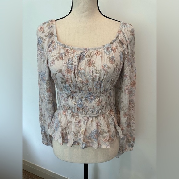 Wild Skye Floral Crop Top Ruffles Boho Style Pink White NWT - Picture 1 of 9